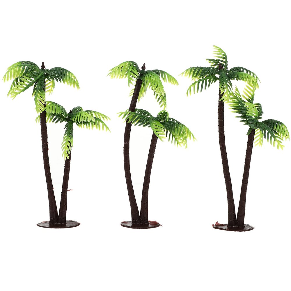SUPVOX Cupcake Toppers Mini Palm Tree 3pcs Palm Model Trees Scenery Model Miniature Plastic Artificial Layout Rainforest Diorama Building Model Trees Simulation Palm Tree Fake Tree