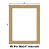 CountryArtHouse Rattan Acid Free 22x28 Picture Frame Mats with White Core Bevel Cut for 18x24 Pictures - Fits 22x28 Frame - Pack of 10 Mats view 2