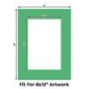 CountryArtHouse Bright Green Acid Free 12x16 Picture Frame Mats with White Core Bevel Cut for 8x12 Pictures - Fits 12x16 Frame - Pack of 10 Mats view 2