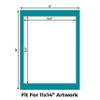 CountryArtHouse Teal Acid Free 12x16 Picture Frame Mats with White Core Bevel Cut for 11x14 Pictures - Fits 12x16 Frame - Pack of 10 Mats view 2