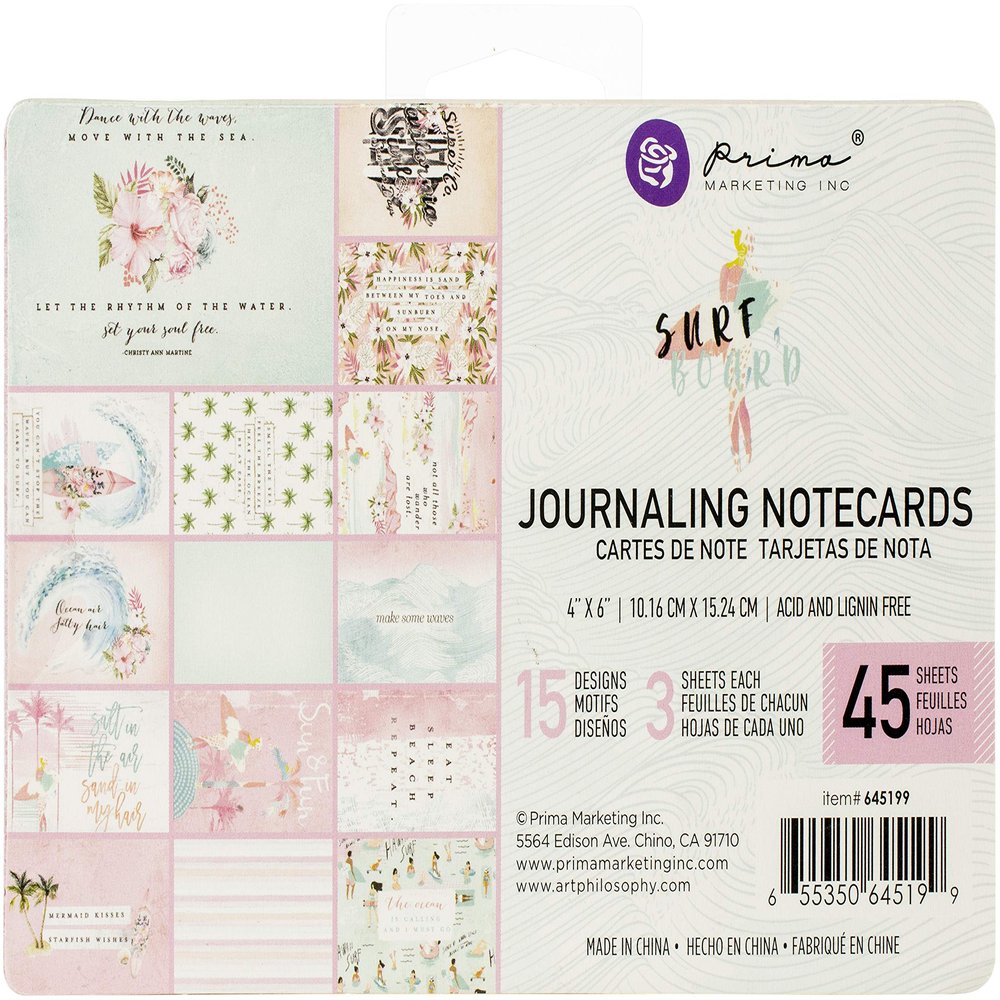 PRIMA MARKETING INC SURFBOARD CARDPAD 4X6JOURNLG, us:one size, 15 Designs/3 Each