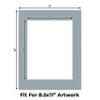 CountryArtHouse Metallic Silver Acid Free 11x14 Picture Frame Mats with White Core Bevel Cut for 8.5x11 Pictures - Fits 11x14 Frame - Pack of 10 Mats view 2