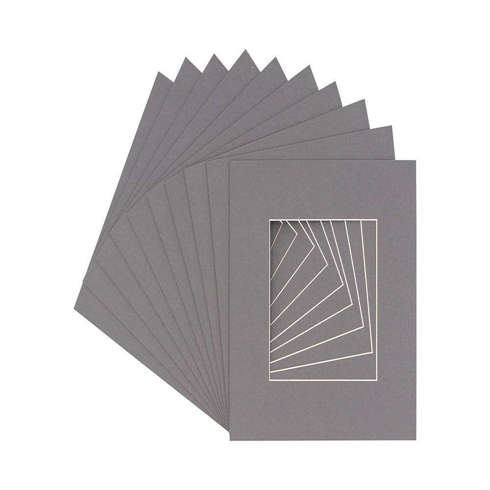 CountryArtHouse Charcoal Acid Free 20x20 Picture Frame Mats with White Core Bevel Cut for 8x8 Pictures - Fits 20x20 Frame - Pack of 100 Mats