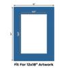 CountryArtHouse Royal Blue Acid Free 18x24 Picture Frame Mats with White Core Bevel Cut for 12x18 Pictures - Fits 18x24 Frame - Pack of 25 Mats view 2