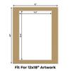 CountryArtHouse Rattan Acid Free 16x20 Picture Frame Mats with White Core Bevel Cut for 12x18 Pictures - Fits 16x20 Frame - Pack of 10 Mats view 2