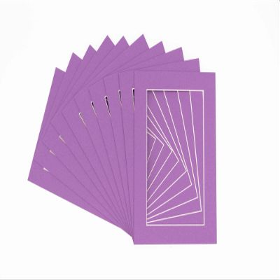 CountryArtHouse Dark Purple Acid Free 18x24 Picture Frame Mats with White Core Bevel Cut for 13x19 Pictures - Fits 18x24 Frame - Pack of 10 Mats