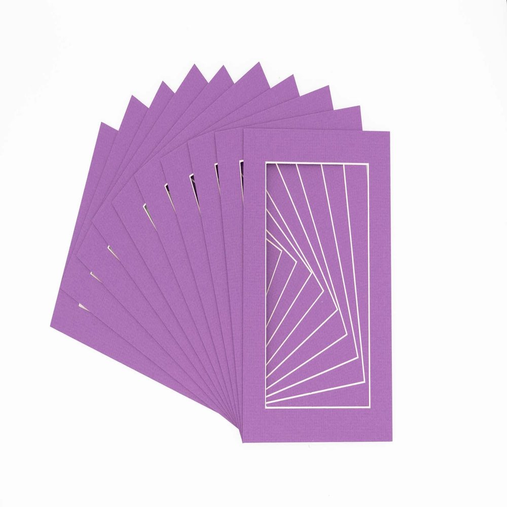 CountryArtHouse Dark Purple Acid Free 18x24 Picture Frame Mats with White Core Bevel Cut for 13x19 Pictures - Fits 18x24 Frame - Pack of 10 Mats