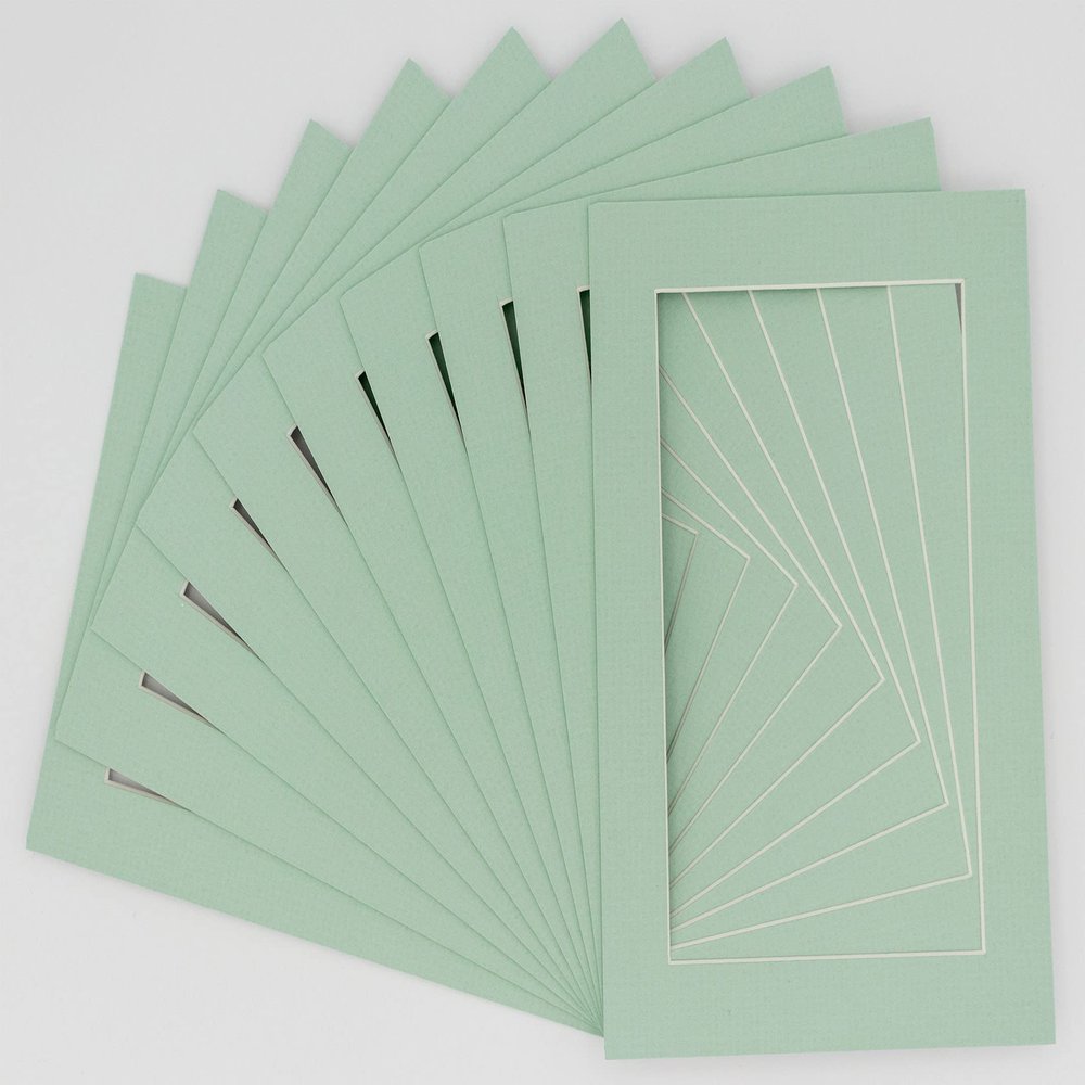 CountryArtHouse Honeydew Acid Free 16x20 Picture Frame Mats with White Core Bevel Cut for 11x17 Pictures - Fits 16x20 Frame - Pack of 25 Mats