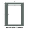 CountryArtHouse Charcoal Acid Free 16x20 Picture Frame Mats with White Core Bevel Cut for 12x18 Pictures - Fits 16x20 Frame - Pack of 10 Mats view 2