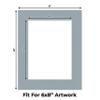 CountryArtHouse Metallic Silver Acid Free 8x10 Picture Frame Mats with White Core Bevel Cut for 6x8 Pictures - Fits 8x10 Frame - One Mat view 2