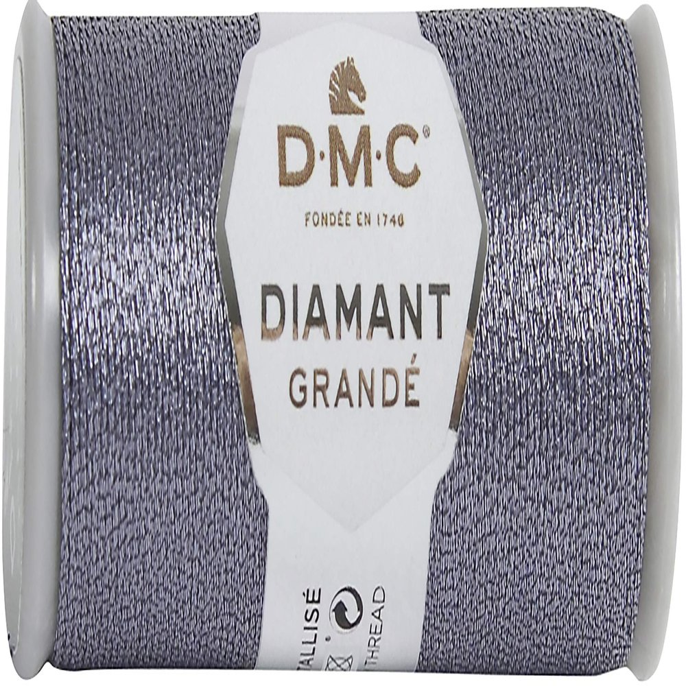 DMC Diamant Metallic Thread 38.2yd - Anthracite Grey