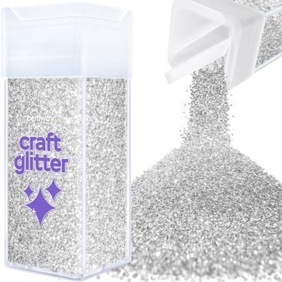 Hemway Craft Glitter Shaker 130g / 4.6oz Glitter for Arts, Crafts, Resin, Tumblers, Painting, Decoration, Festival - Fine (1/64" 0.015" 0.4mm) - Gold Silver