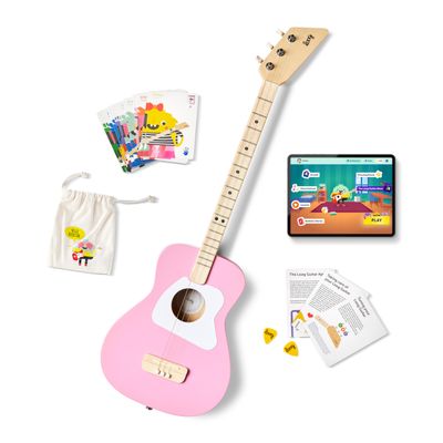 Loog Pro Acoustic kids Guitar 3-strings Ages 6+ Learning App and Lessons Included