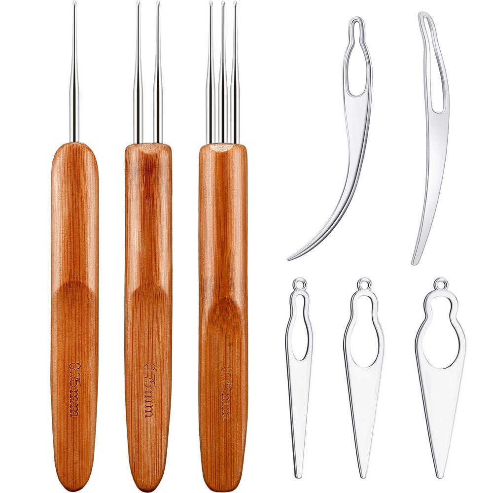 WILLBOND 8 Pieces Dreadlocks Tool Interlocking Tool Dreadlocks Crochet Needle Craft Hair Extensions Locs Tightening Accessories Easyloc Hair Extensions