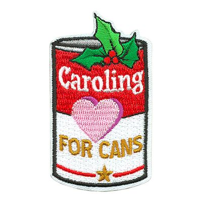 12 Pieces 2" Activity Scouts Applique Fun Patches, Service - Food Drive (Caroling for Cans)