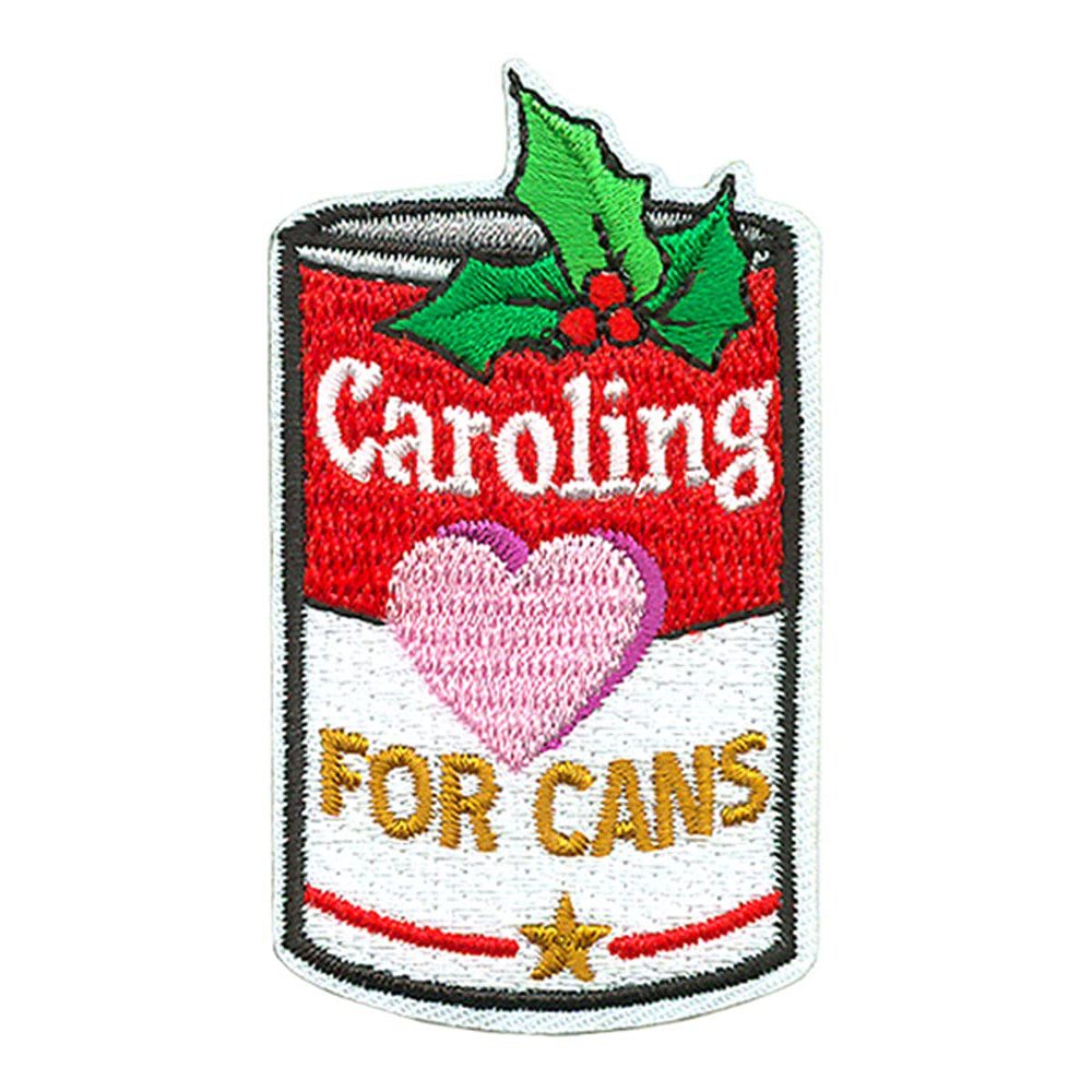 12 Pieces 2" Activity Scouts Applique Fun Patches, Service - Food Drive (Caroling for Cans)