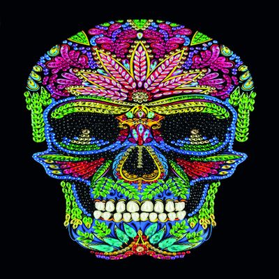 Crystal Art Diamond Painting Notebook - Skull Notebook Kit - Create a Sparkling Notebook Cover using Crystals - For ages 8 and up