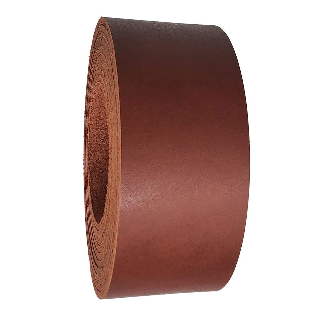 1.25 Inch Leather Strips 84 Inch Long - 6-7 oz (2.4-2.8 mm) Latigo Leather Strips Great for Belts, Collars,Leather Craft - Made in USA by Pitka Leather (Mahogany)