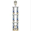 TrophyDeals 58" Action Matrix Achievement Silver Flute 3 Tier 4 Column Trophy, Custom Achievement Trophies with Personalized Engraving - WWH429FS-ACAMB view 1