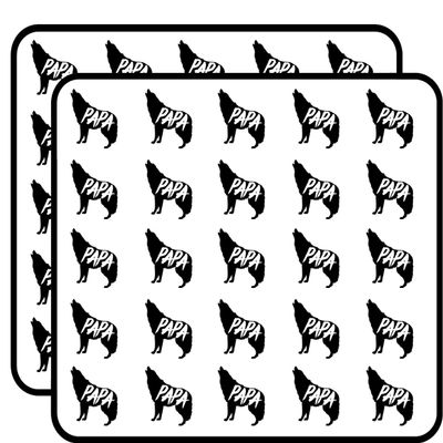 Papa Wolf Sticker for Scrapbooking, Calendars, Arts, Kids DIY Crafts, Album, Bullet Journals 50 Pack