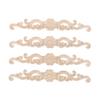 4pcs Wood Carved Onlay Applique Unpainted Rose Flower Applique for DIY Craft Door Home Furniture Decoration view 1