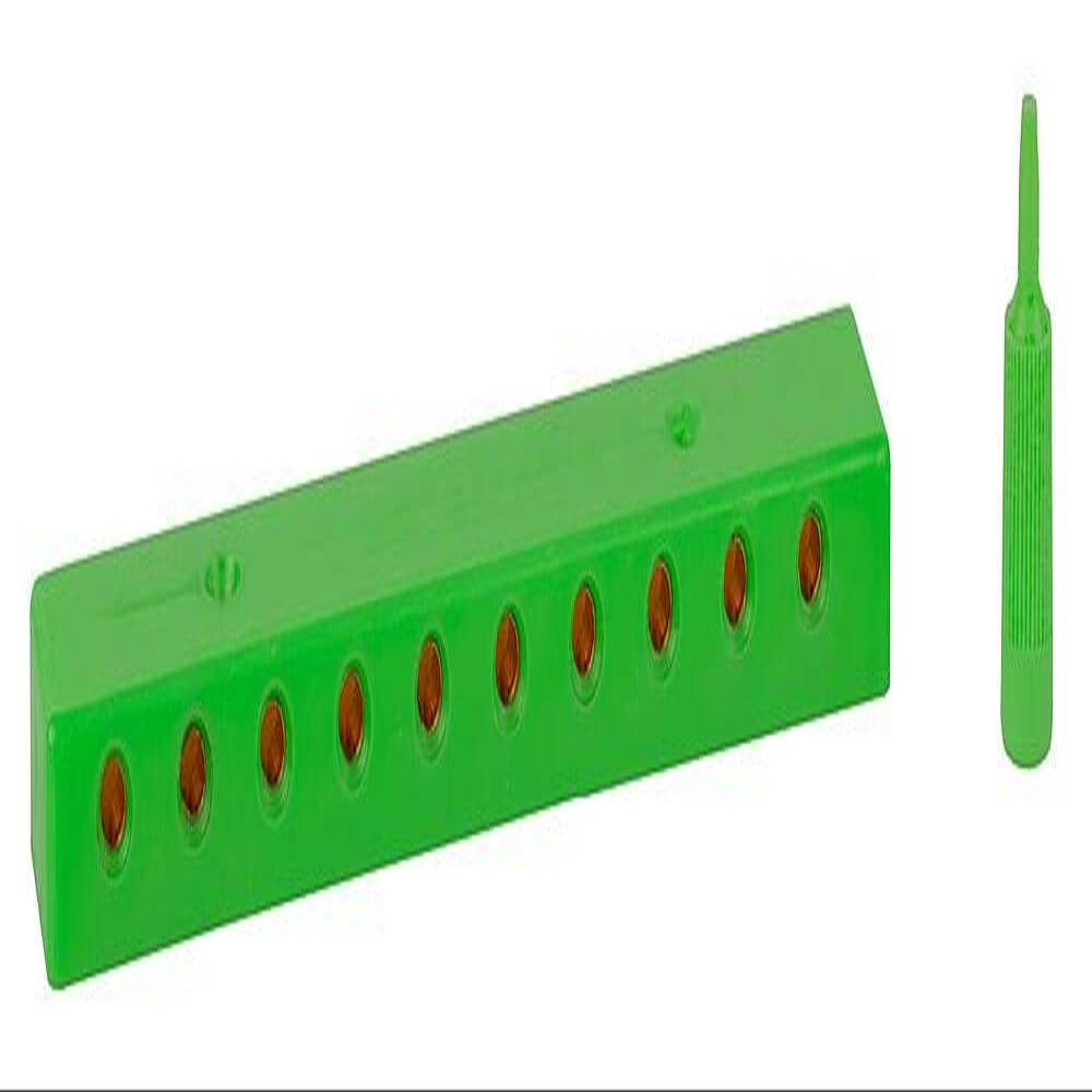 FALLER All Scale Low-Voltage Distribution Terminal (Plate) -- 10 Sockets and Plugs, 3/32" 2.5mm (Green)