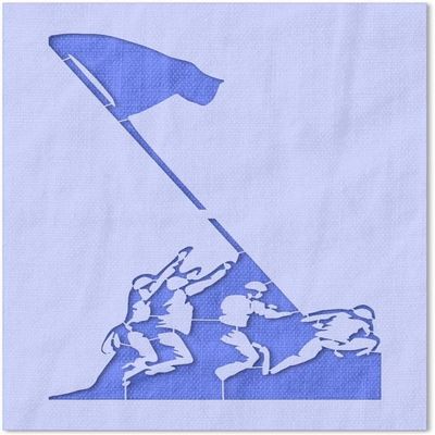 Stencil Stop Iwo Jimo Memorial Statue Stencil - Reusable for DIY Projects, Painting, Drawing, Crafts - 14 Mil Mylar Plastic (14.5 x 24 inches)