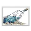 CaptainCrafts Cross Stitch Kits Stamped Cross Sttich Printed Fabric Cross Stitching DIY Art DMC Needlecrafts Embroidery Kit for Adults Beginner (Stamped, Drifting Bottle in The Sea) view 1