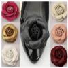 Fodattm 8PCS Faux Leather Rose Flower Wedding Sandals Shoes Decoration Charms DIY Crafts Findings Accessories Scarf Winter Boots Shoes Bag Package Accessories Material Eternal Flower (Beige) view 4
