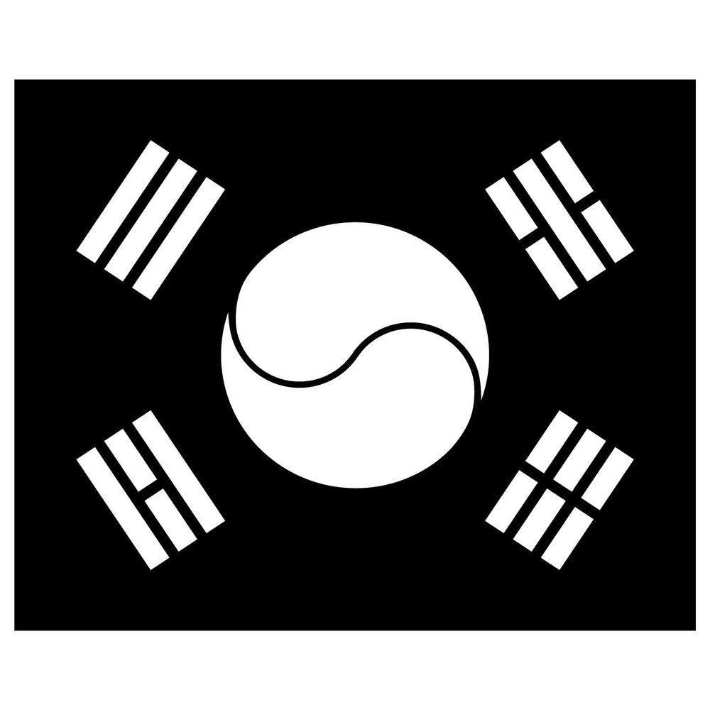 South Korea Flag Stencil - Reusable Taegeukgi Flag Design for DIY Projects, Painting, Drawing, Crafts - 14 Mil Mylar Plastic (18 x 13.88 inches)