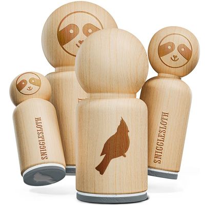 Cardinal Bird Solid Rubber Stamp for Stamping Crafting Planners - 1/2 Inch Mini