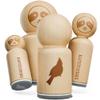 Cardinal Bird Solid Rubber Stamp for Stamping Crafting Planners - 1/2 Inch Mini view 1