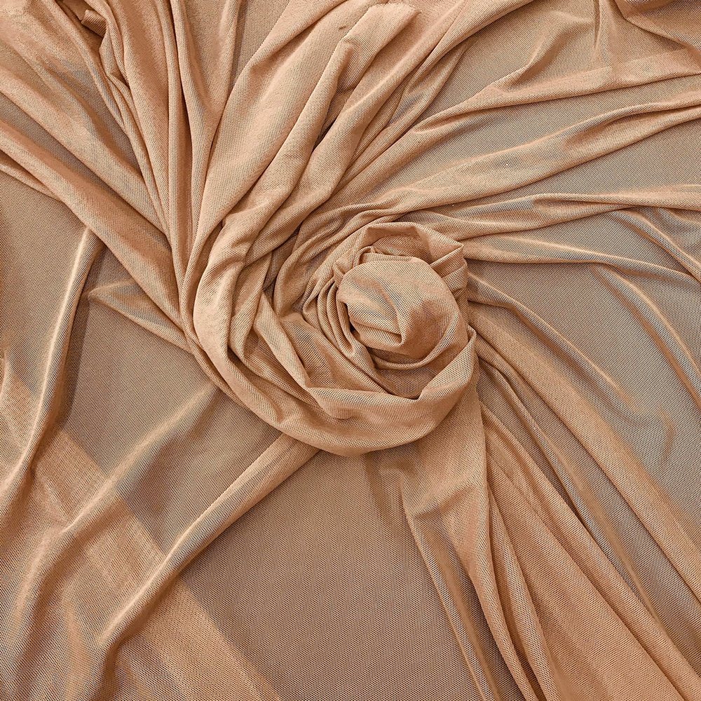 Sal Tex Fabrics, Power Mesh 4-Way Stretch 60" Wide, Sells by The Yard, 1 Qty = 1 Yard (Mocha)