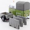Motormax 79676 Volkswagen T1 Pickup with Canopy Green & White with Trailer Road Service 1-24 Scale Diecast Model Car view 4