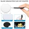 40PCS Sublimation Blank Car Coasters,2.75in/5mm Circular Opening Blank Sublimation Coasters for Thermal Sublimation Heat Transfer DIY Crafts Painting view 2