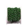 BEADS HUB 1-10 Feet Multi Color Chalcedony Gemstone Rondelle Faceted 4x3 mm Beads Black Plated Wire Wrapped Rosary Chain, Hydro Quartz Beaded Chain for Jewelry Making (Dark Green, 10 Feet) view 1