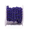 BEADS HUB 1-10 Feet Multi Color Chalcedony Gemstone Rondelle Faceted 4x3 mm Beads Black Plated Wire Wrapped Rosary Chain, Hydro Quartz Beaded Chain for Jewelry Making (Lapis Blue, 10 Feet) view 1