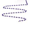BEADS HUB 1-10 Feet Multi Color Chalcedony Gemstone Rondelle Faceted 4x3 mm Beads Black Plated Wire Wrapped Rosary Chain, Hydro Quartz Beaded Chain for Jewelry Making (Lapis Blue, 10 Feet) view 2