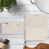 321Done Folding Recipe Cards - Set of 50, 6x5 folds to 3x5, Large Double-sided Rustic Tan Recipe Cards, Script Design for Bridal Shower & Wedding Gift, Made in USA view 3