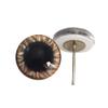 Wide Brown Round Iris Glass Doll Eyes On Wire Pin Posts for Needle Felting Supplies Craft Making Supplies (6mm) view 1