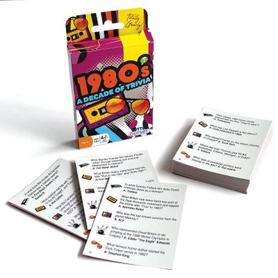 Outset Media 1980's A Decade of Trivia Travel Pack Card Game - for Ages 12 and up