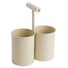 Factory Direct Craft Bulk Case of Cream Metal Double Cans with Handle | Package of 48 Pieces for Holiday, Seasonal Crafting, Decorating and Displaying view 1