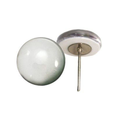 Blank White Zombie Glass Eyes On Wire Pin Posts for Needle Felting Supplies Craft Making Supplies (12mm)