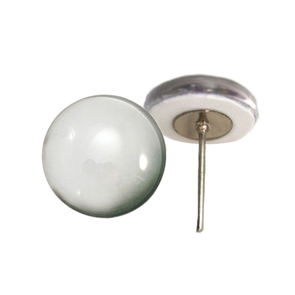 Blank White Zombie Glass Eyes On Wire Pin Posts for Needle Felting Supplies Craft Making Supplies (12mm)