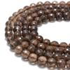 JM Design Natural Smoky Quartz Faceted Round Shape Loose Gemstone Beads Size 4mm 15.5" Strand for Jewelry Making, Arts and Craft view 2