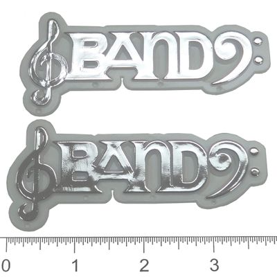 Band Charm 3.5" X 1.5" 2 PC. PKG. (White/Silver)