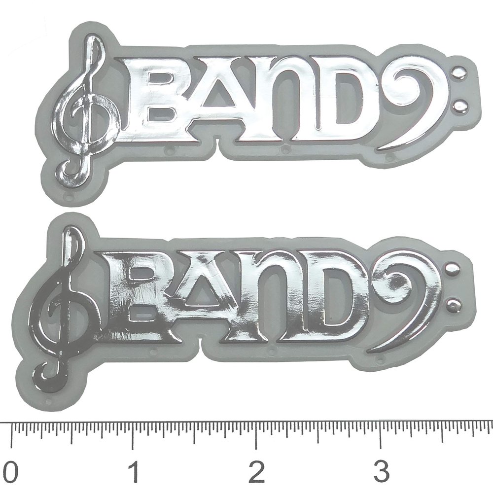 Band Charm 3.5" X 1.5" 2 PC. PKG. (White/Silver)