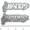 Band Charm 3.5" X 1.5" 2 PC. PKG. (White/Silver) view 1