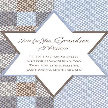 Designer Greetings Die Cut Star of David and Houndstooth Patterns : Grandson Passover Card