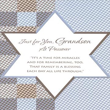 Designer Greetings Die Cut Star of David and Houndstooth Patterns : Grandson Passover Card